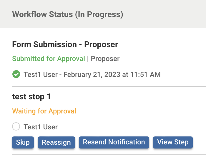 Platform - Workflow Status in Progress