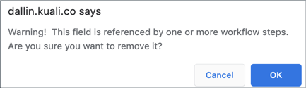 Screenshot of warning 