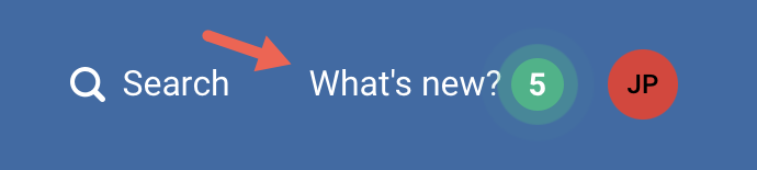 Screenshot showing the location of the What's new option