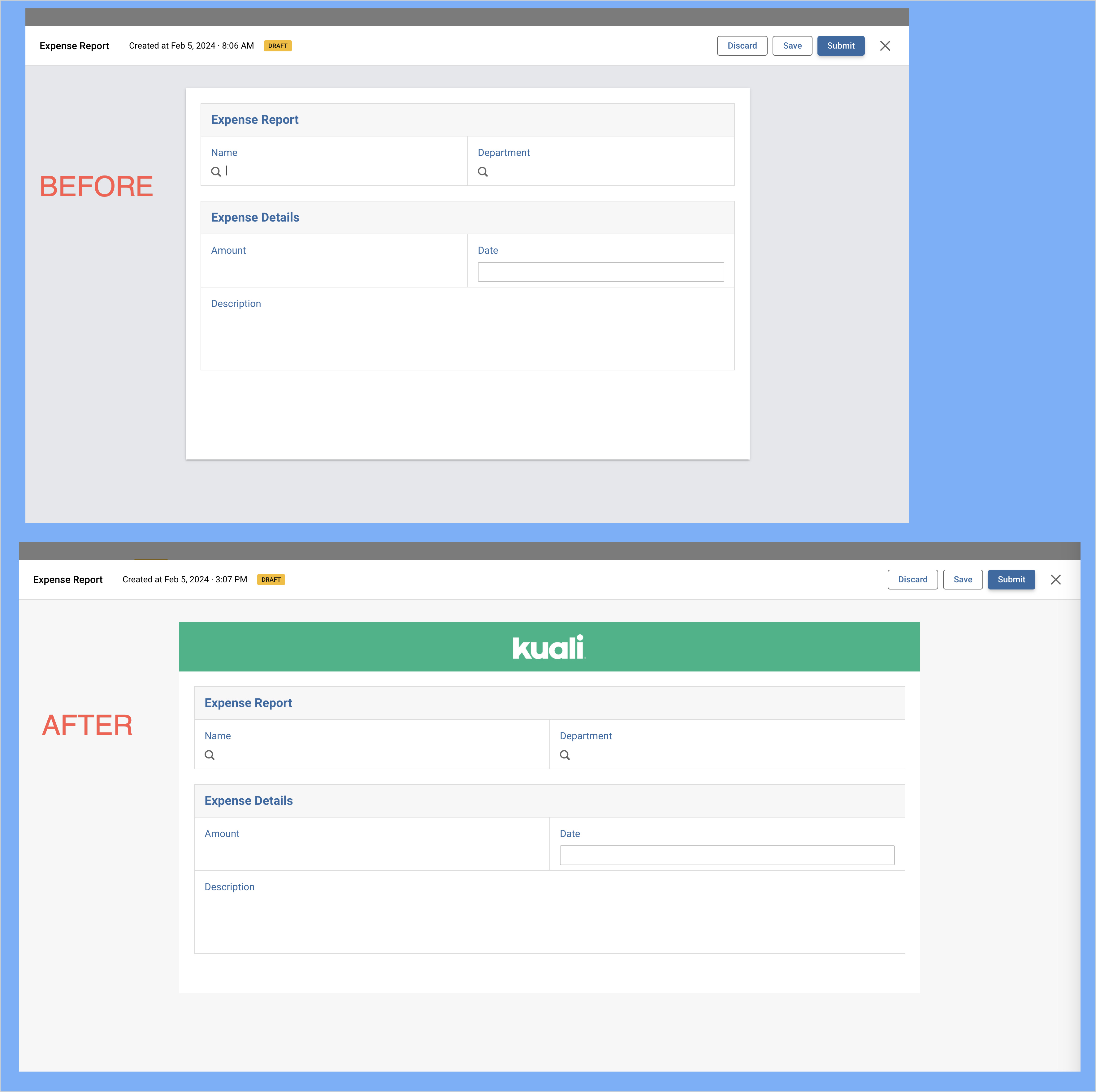 Screenshot of branding updates