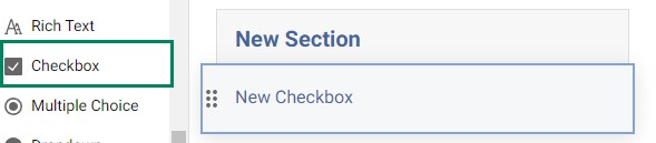 checkbox gadget on form builder