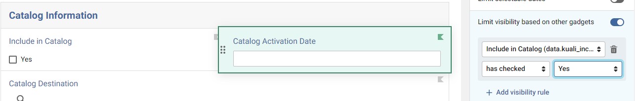 Limit visibility settings within a field