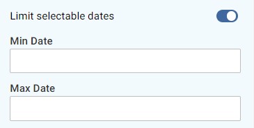 Selectable date setting