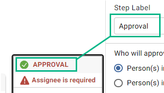 Step label
