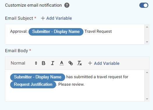 Customize email notifications
