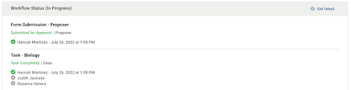 Screenshot of task step in workflow