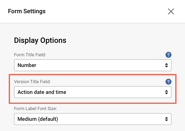Screenshot indicating where to change the Version Title