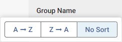Screenshot of group sort options