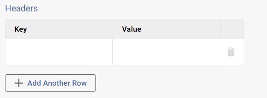 Screenshot of headers within an integration