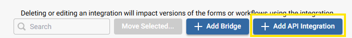 Platform - Build - Add Integration Button