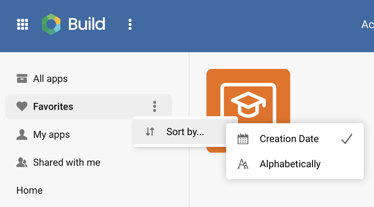 Platform - Sort options for Apps/Products
