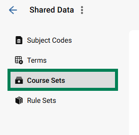 Academic Ops - Select Course Sets from within Shared Data