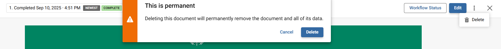 Academic Ops -Delete a course set confirmation 
