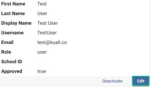 Screenshot showing where to edit user information