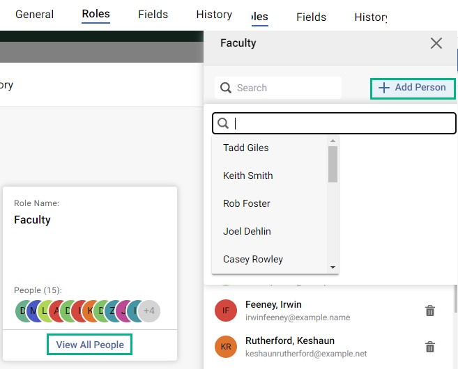 Screenshot showing how to add a user to the role