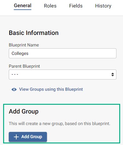 Screenshot of where to add a group