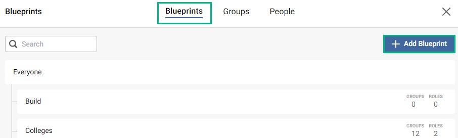 Screenshot highlighting the add blueprint button