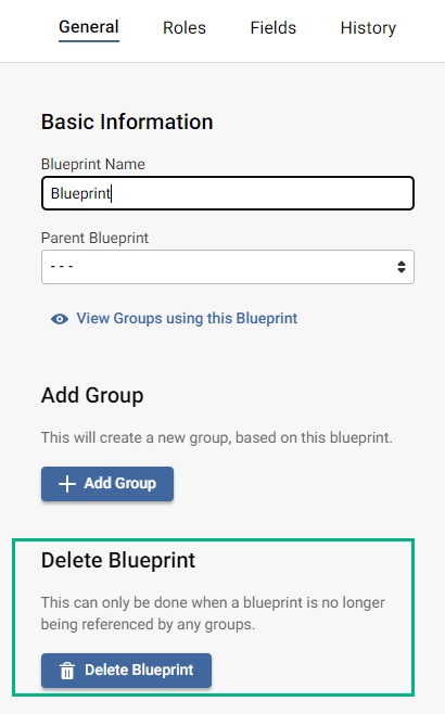 Screenshot showing where to delete a blueprint