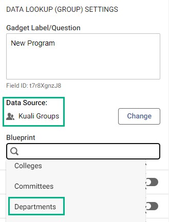 Kuali Groups as a data source example