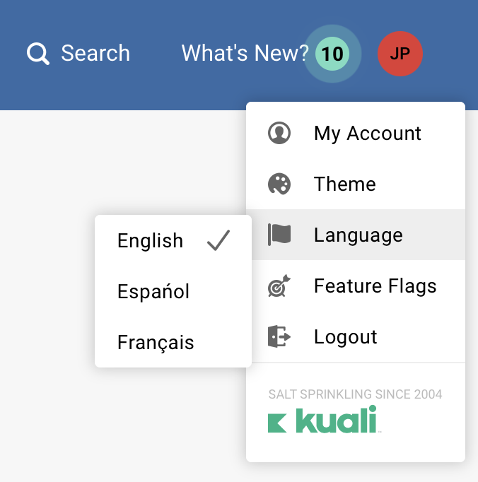 Platform - Internationalization - User profile language option