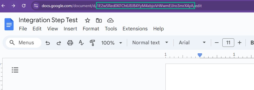 Google Doc Integration Test
