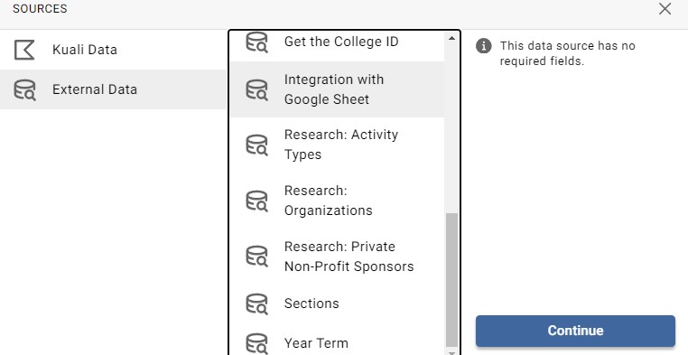 Integration to Google Sheet field