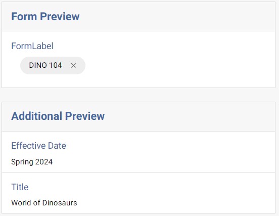 Screenshot of Integration to CM - Form Preview