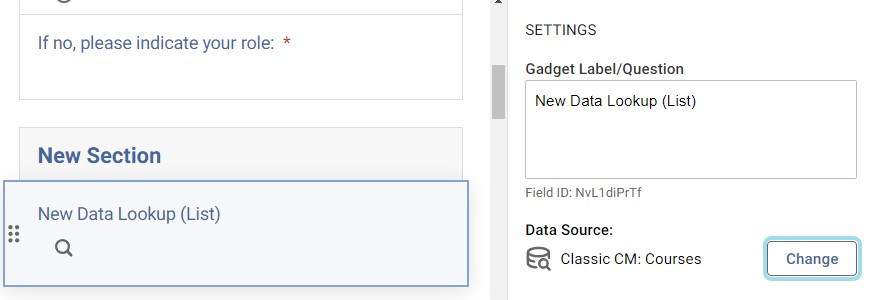 Screenshot of how an integration to CM may look on a form