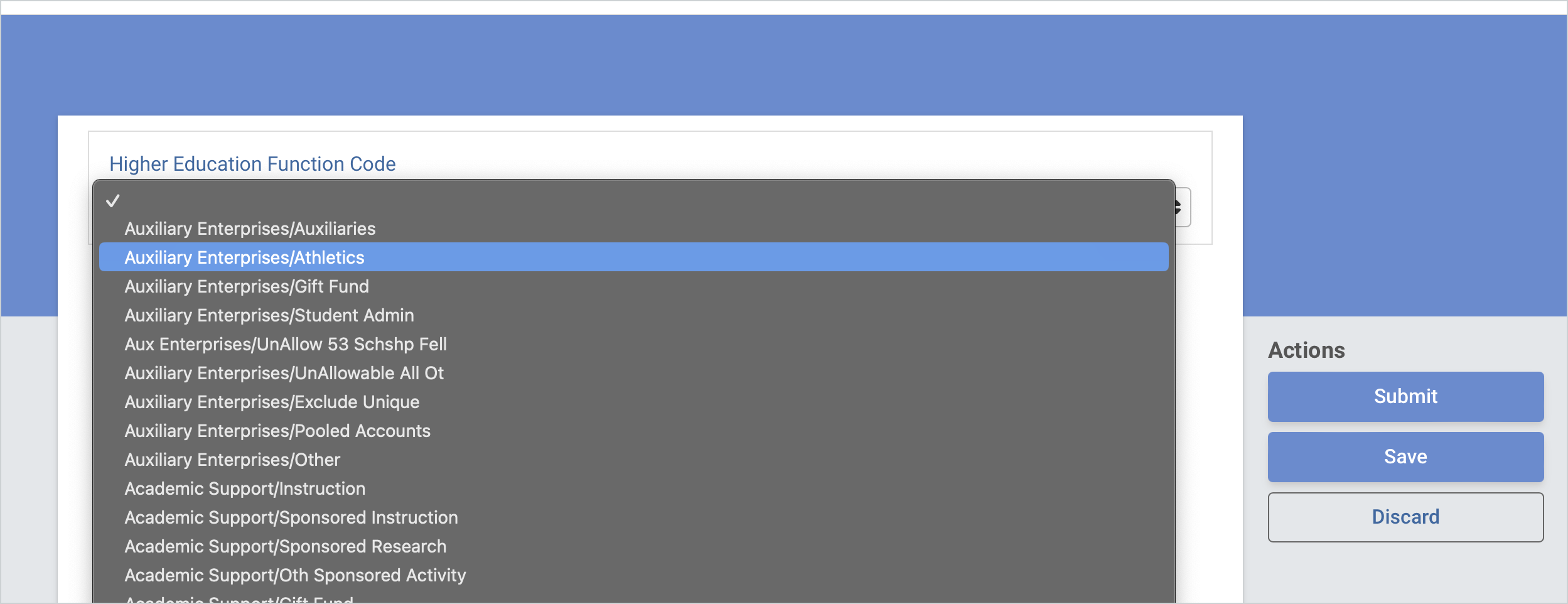 Screenshot showing the integration on a form in progress