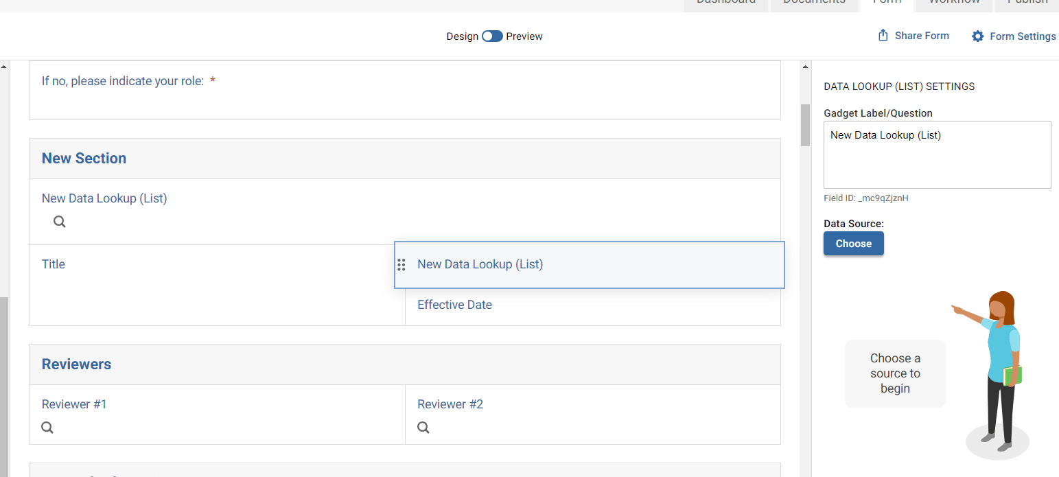 Gif demonstrating how to add an external source with search