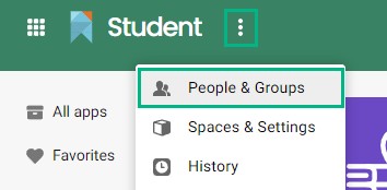 Screenshot showing where to find the People and Groups setting