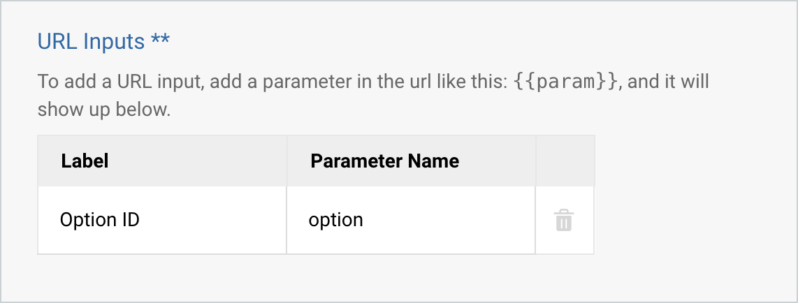 Screenshot of URL input