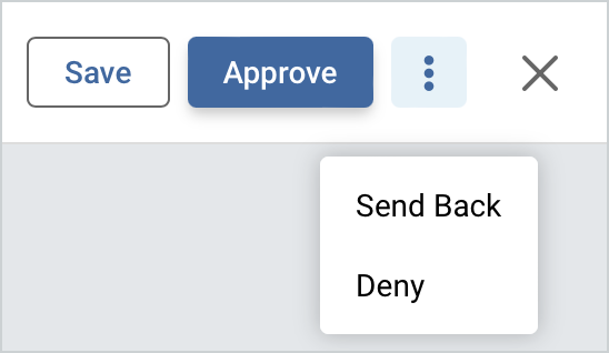 Screenshot showing the send back and deny options