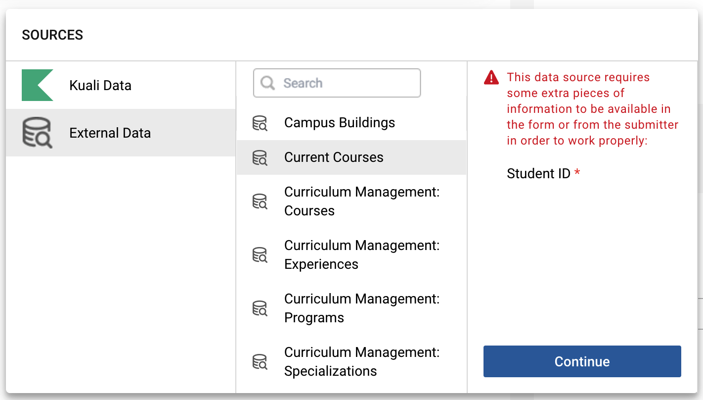 Sources - External data 