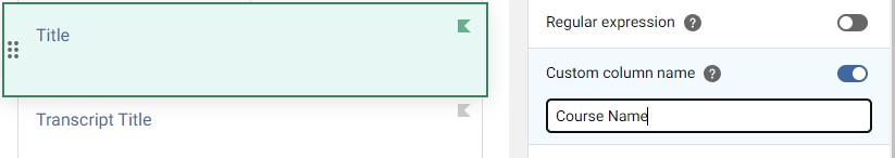 Custom column name setting of a gadget