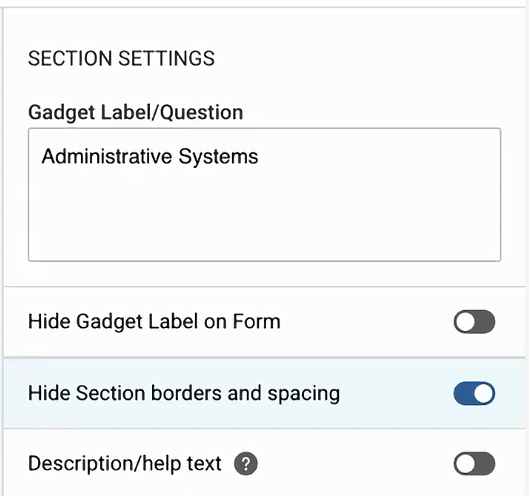 Platform - Hide Section