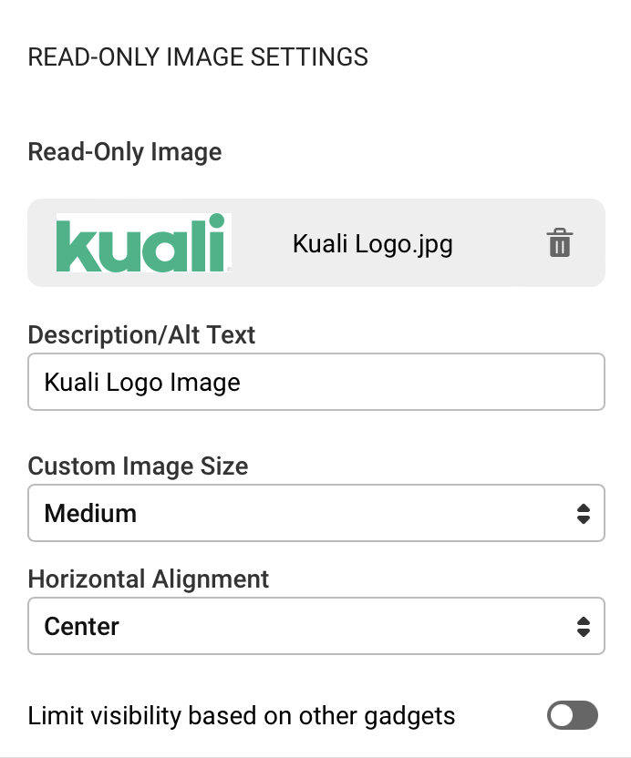 Read-Only Image Settings