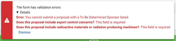 Platform - Validation Error on Submit