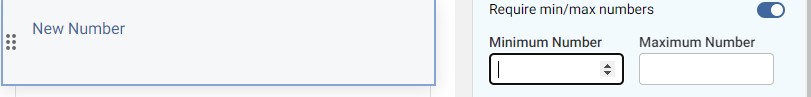 Min/Max number settings