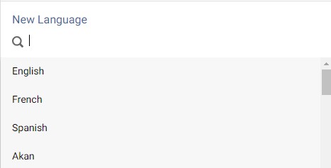 Language gadget options