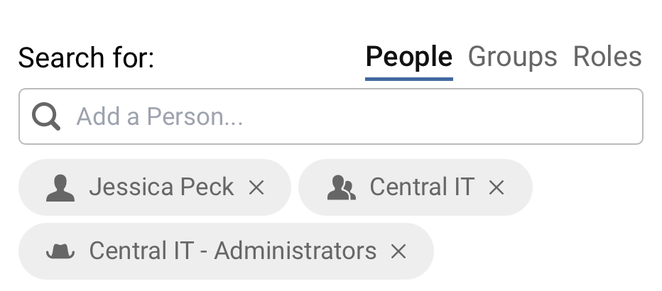 Platform - Permissions - People, Groups, Roles icons