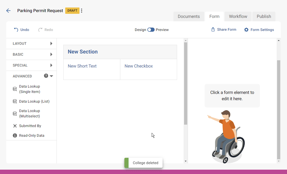 Gif demonstrating adding a field