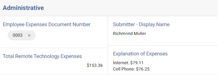 Screenshot illustrating the linked data on a document