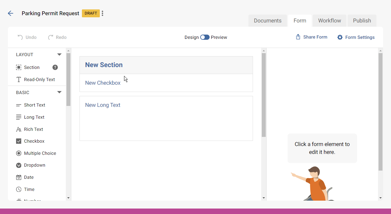 Gif of discarding a draft document