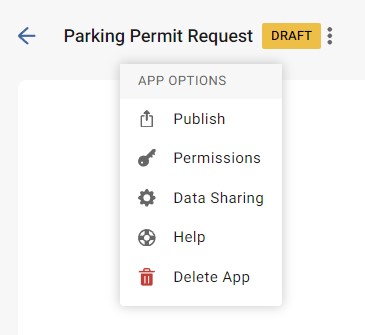 Screenshot of additional options