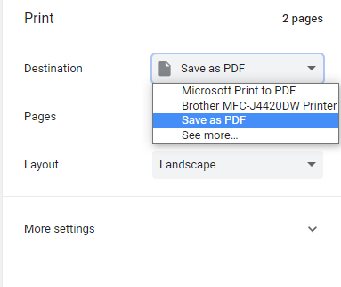 Save document as PDF
