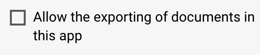 Setting to allow exporting on the app