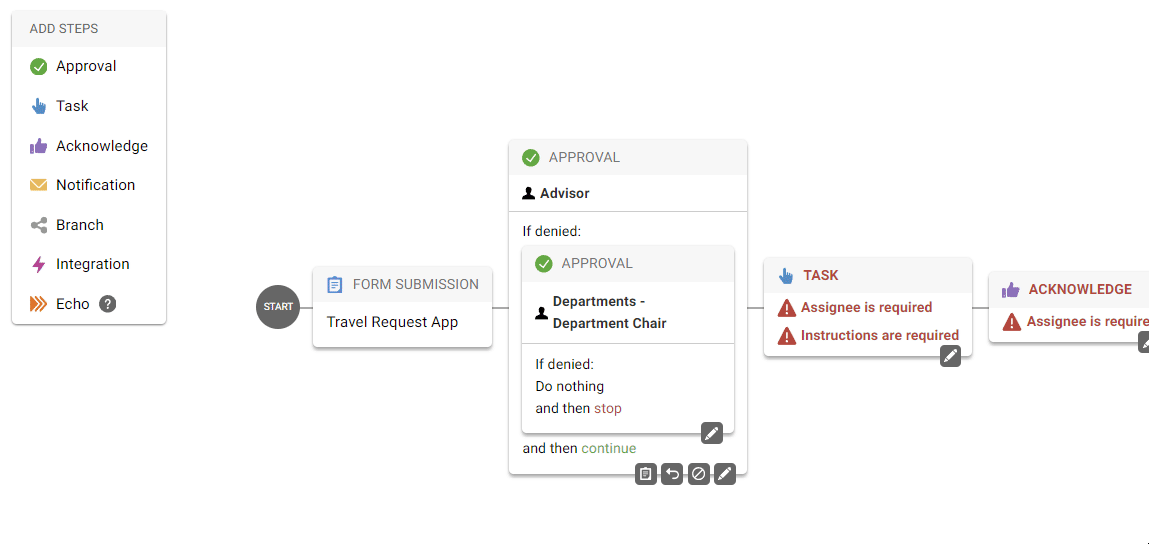 Gif demonstrating how to add a notification to the workflow