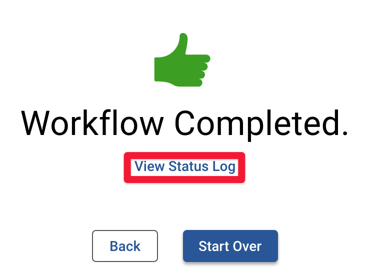 Indicator of the workflow simulator when it completes 