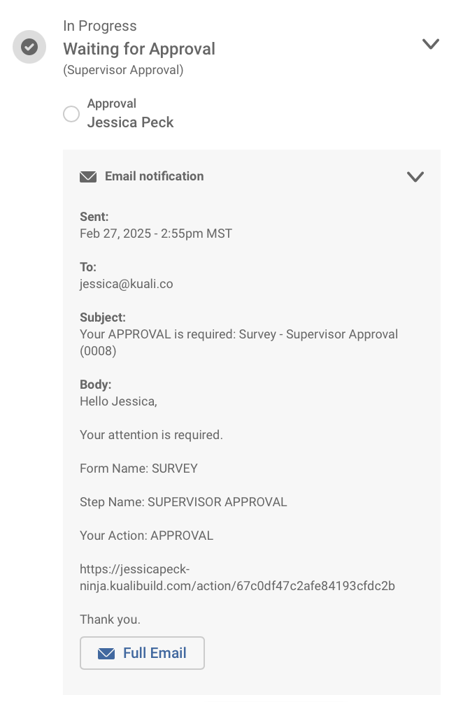 Platform - Workflow - Workflow Step with notification expanded